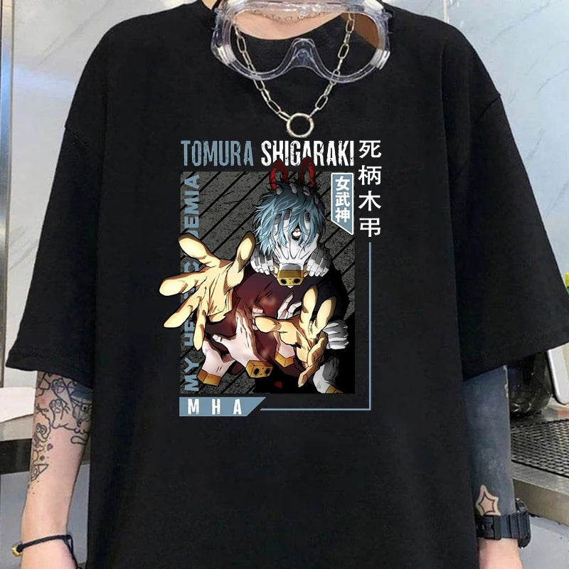 New Shigaraki Tomura Print T Shirts Women Men Casual Round Neck Tees Top Summer Cool Anime Loose Short Sleeve