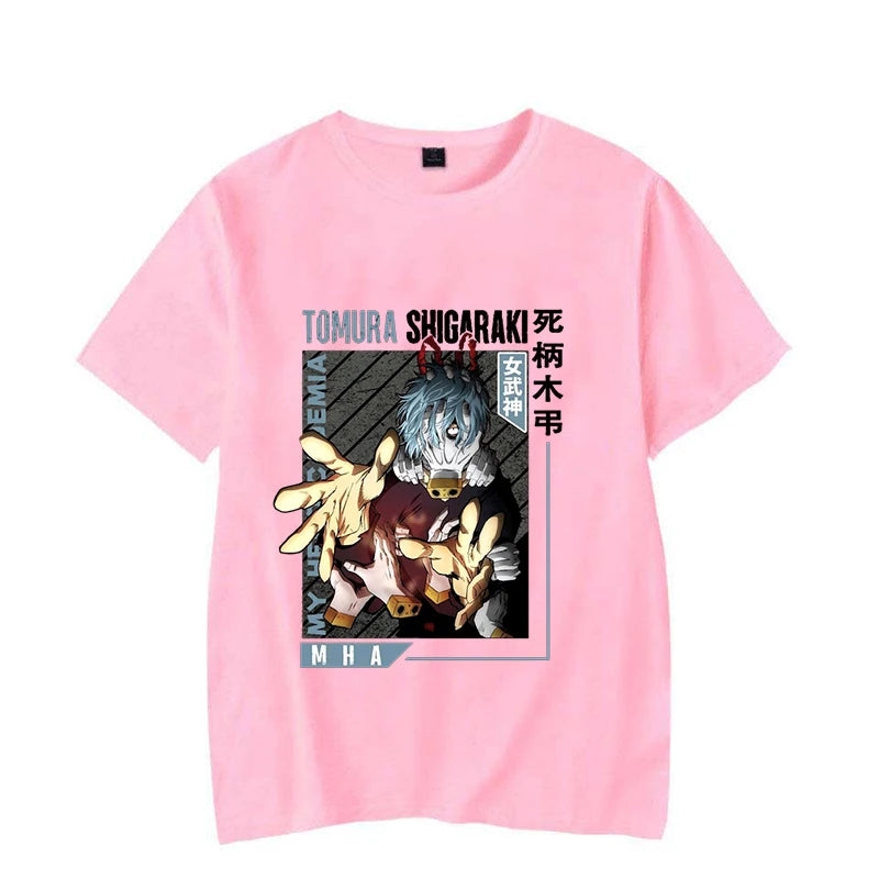 New Shigaraki Tomura Print T Shirts Women Men Casual Round Neck Tees Top Summer Cool Anime Loose Short Sleeve