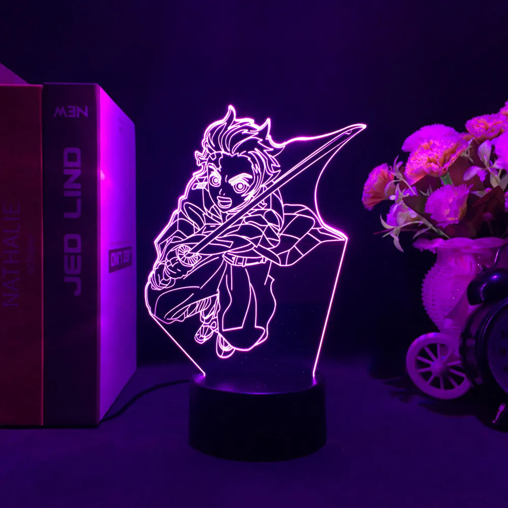 Anime Demon Slayer 3D LED Nightlight Figure for Kids Child Bedroom Decor Cool Kimetsu No Yaiba Lamp Gift Dropshopping