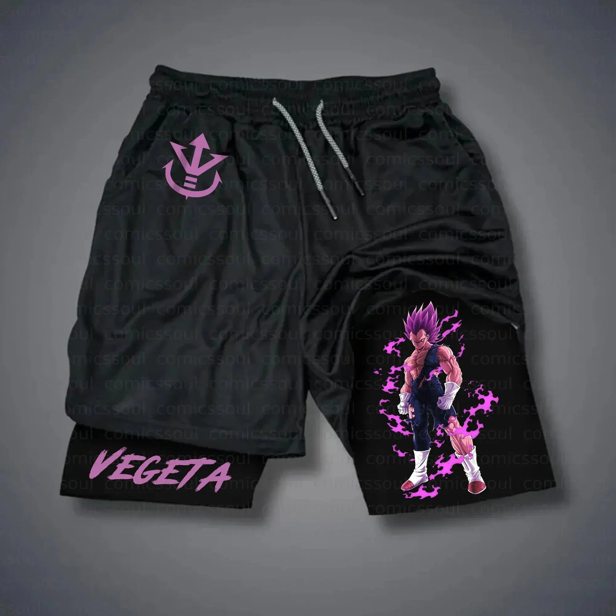 Dragon Ball Anime Men's Shorts Sportswear Quick Dry Gym Pants Double-layer 2 in 1 Shorts Y2k Summer Breathable Streetwear