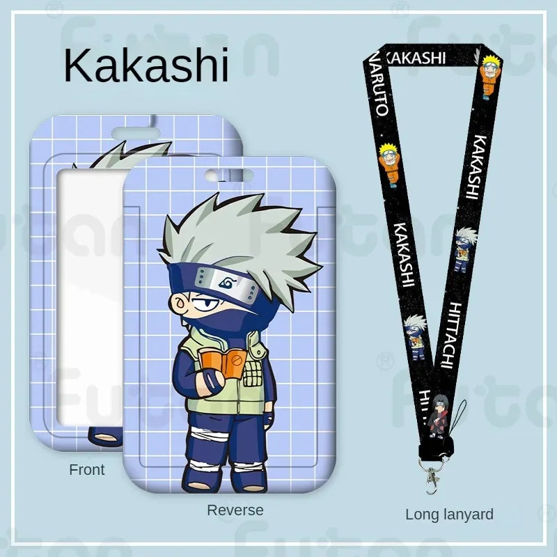 Naruto Kakashi Card Holder Men and Women ID Card Holder Purse Credit CardHolder Business Card Set KeyChain Passport Holder