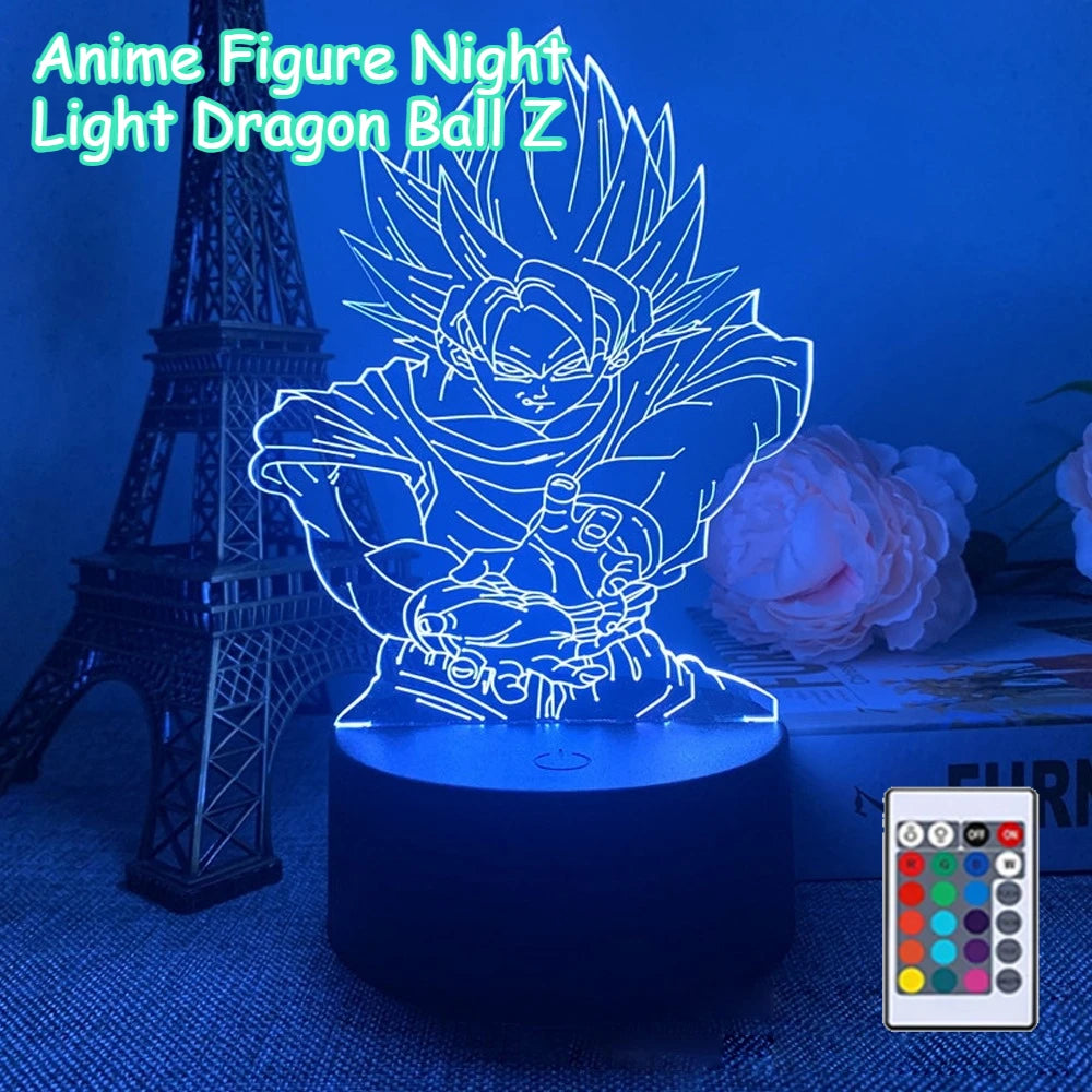 Dragon Ball Z Anime Figures 3D LED Light Childhood Desk Lamp Goku Figure Vegeta Gohan Anime Figures Room Decor Birthday Gift