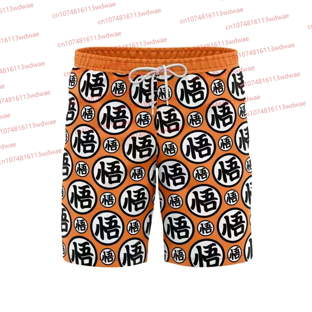 Dragon Ball Z Goku Anime Swim Shorts – Men’s Summer Beachwear