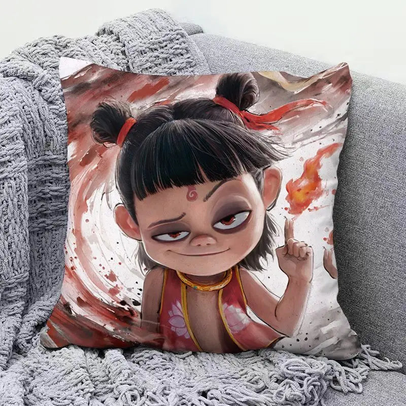 Ne Zha anime peripherals pillows cute personality creative fashion living room sofa bedroom cushions holiday gift