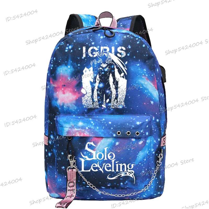 Solo Leveling Backpack – Sung Jinwoo Anime School Bag for Teens & Adults