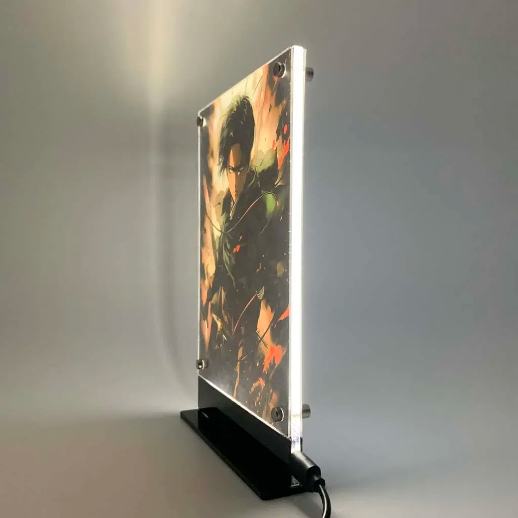 PCLP Led Backlit Poster Attack on Titan Levi Anime Night Light for Bedroom Nightlight Game Room Decor Table Night Lamp Sign AOT