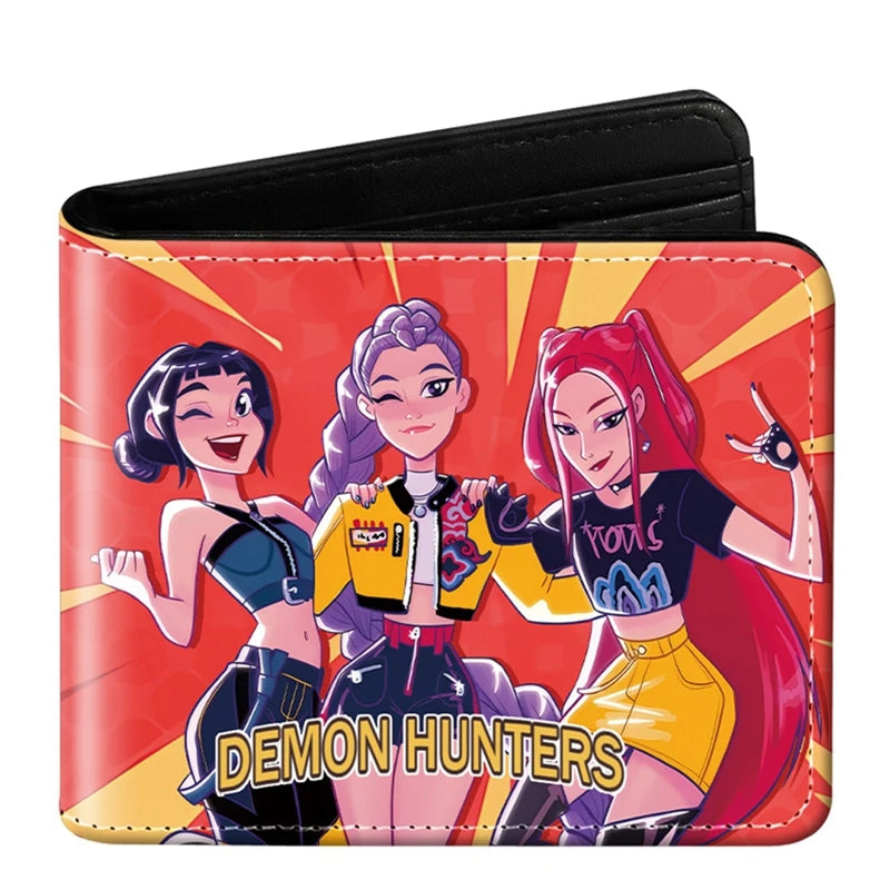 Devil Hunter Pu Anime Print Short Mini Wallet Rumi Mira Zoey Saja Boys Figure Change Storage Bag Birthday Gift