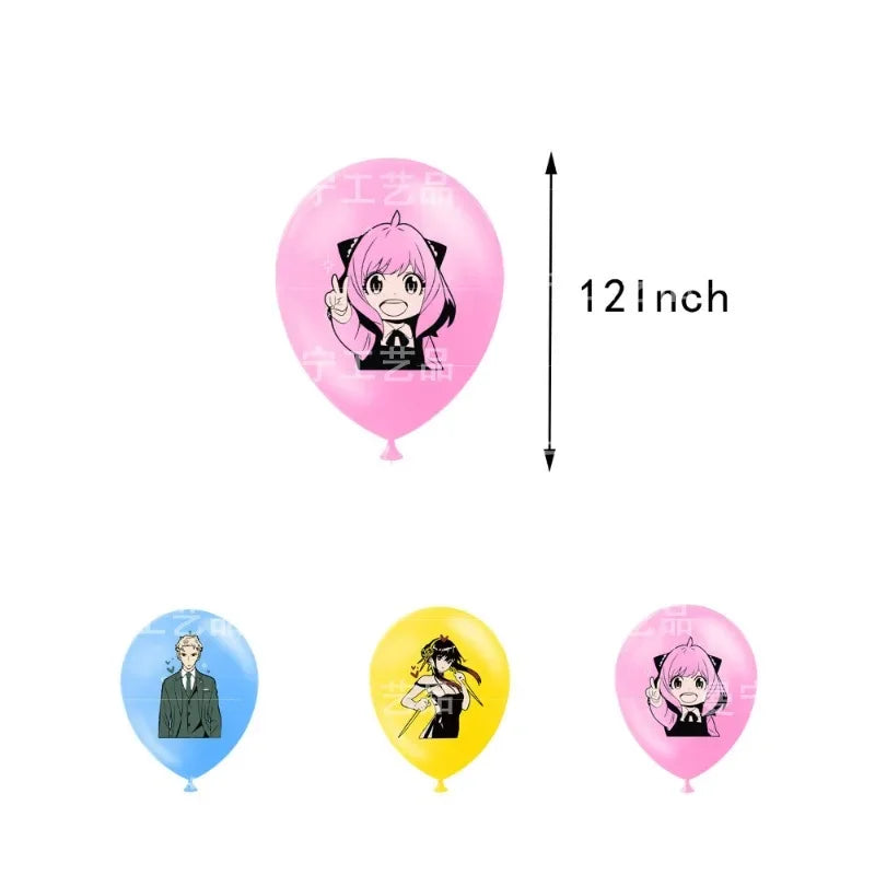 Spy X Family Birthday Decoration Foil Balloon Disposable Tableware Set Anya Yor Forger Twilight for Kids Birthday Party Supplies