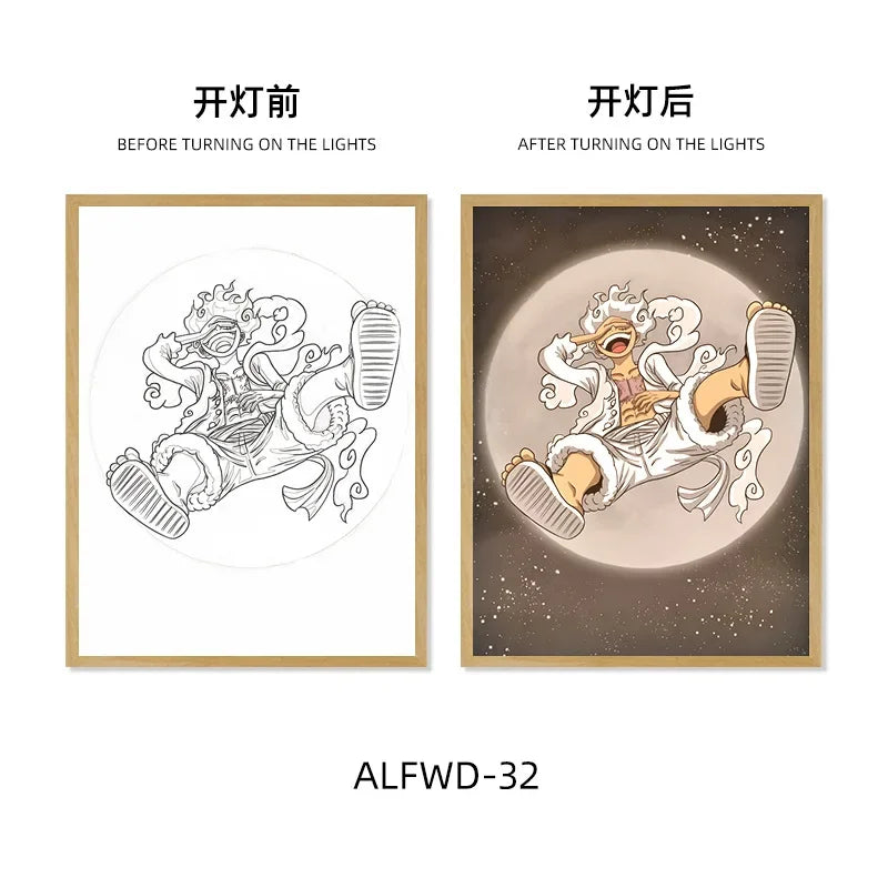 Sun God Nika Luffy Light-Up Frame – One Piece LED Desktop Decor