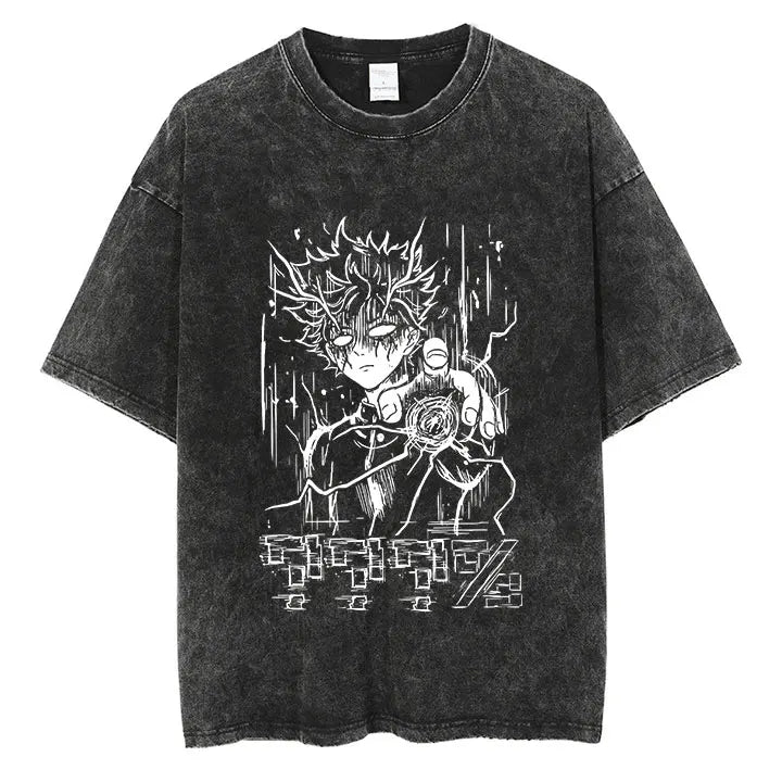 Mob Psycho 100 Vintage Graphic T-Shirt – Harajuku Streetwear Cotton Tee for Men
