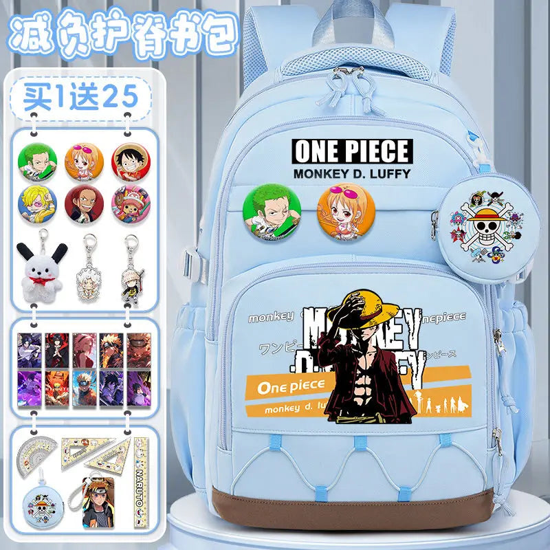 One Piece Luffy Backpack – Large Canvas School & Travel Bag