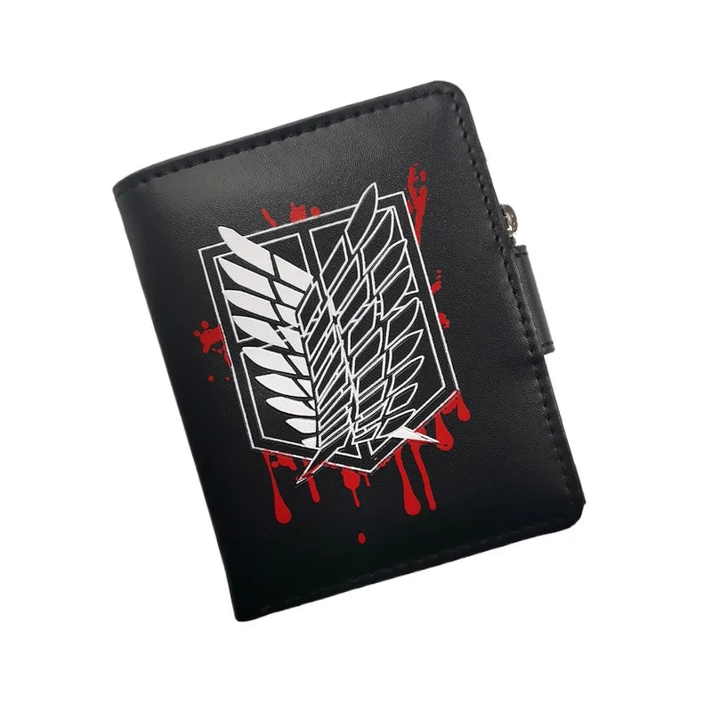 Attack on Titan Short Men Wallet Levi Survey Corps Men's Women's Coin Purse Scout Regiment Money Bag