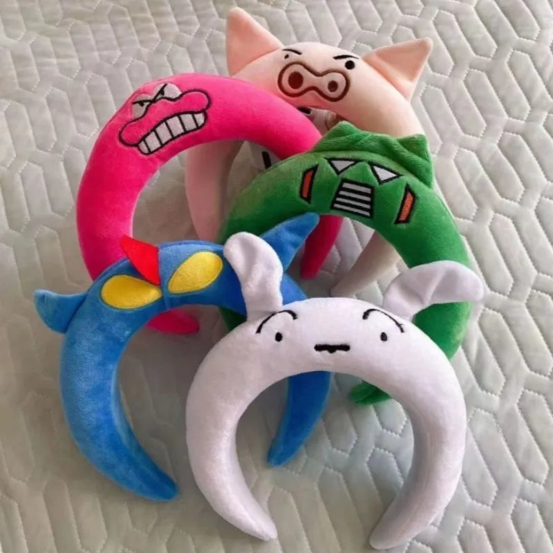 New Style Crayon Shinchans Headband Pajama Shinchan Nohara Shiro Kantamu Action Kamen Hair Decorations Hairpin Wholesale