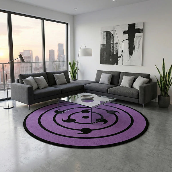 Naruto Rinnegan Area Rug – Iconic Samsara Eye Non-Slip Anime Room Decor