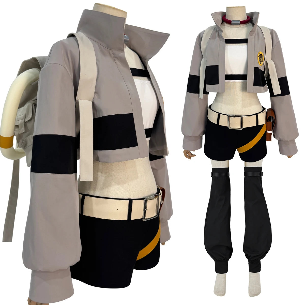 Gachiakuta Anime Riyo Cosplay Costume Convention Halloween Christmas Embroidery Top Vest Short Backpack Waist Bag