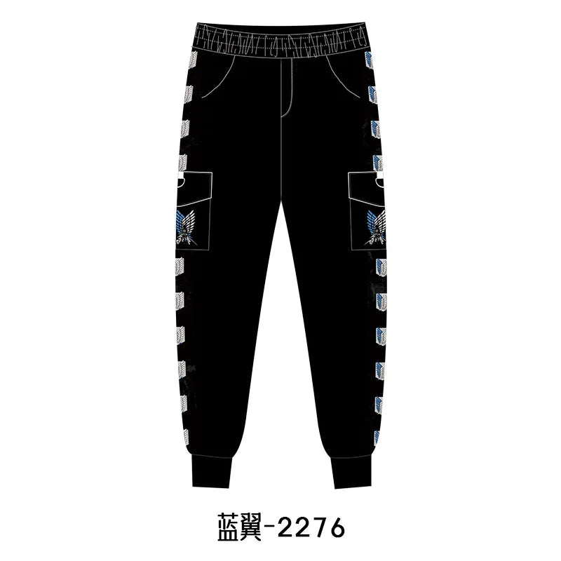 Attack on the Giants Free Corps Anime Peripherals Winter Male and Female Couples Casual Overalls Trousers Sweatpants Pants Gifts