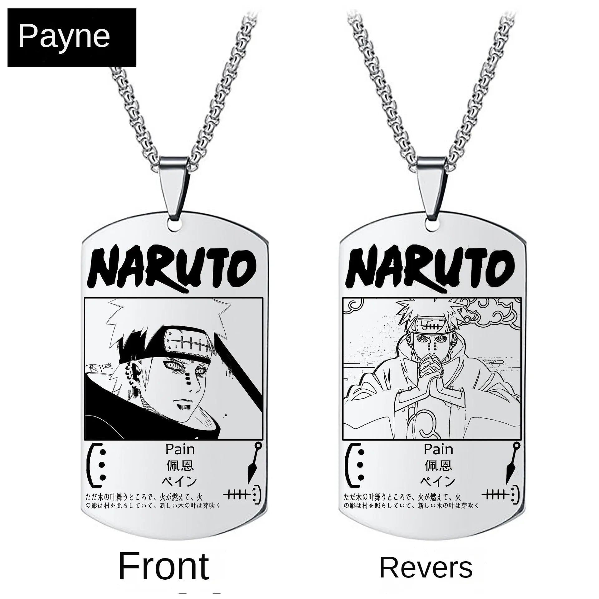 Naruto Kakashi Necklace Pendant Stainless Steel Chain Fashion Alloy Student Children Creative Necklace Clothing Accessories Gift