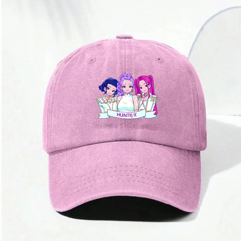 Kpop Demon Hunteres Baseball Cap for Girls Boys Summer Adjustable Sun Hat Anime Cute Retro Sunbonnet Adult Women Headgear Gift