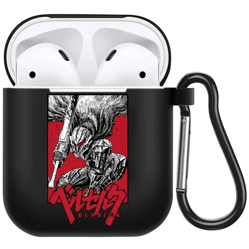 anime Berserk Guts Zodd Earphone Case For AirPods4 1 2 3 Pro Black Soft silicone wireless Bluetooth headphone case