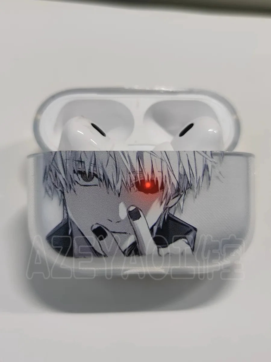 Anime Luxury Tokyo Ghoul Airpods Case For Apple Airpods 4Shockproof Cover For AirPods 4 Pro Pro2 Transparent Earphone Cases Bags