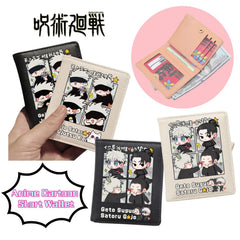 Anime Jujutsu Kaisen Short Zipper Wallet – Yuji Itadori & Megumi Fushiguro Card Holder