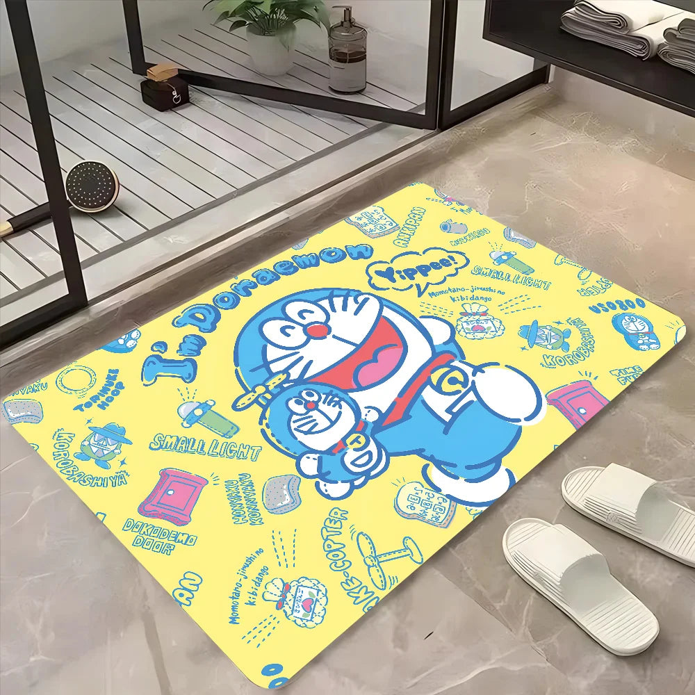 Doraemon Anime Floor Mat Home Carpet Bathroom Foot Mat Absorbent Non-Slip Doormat