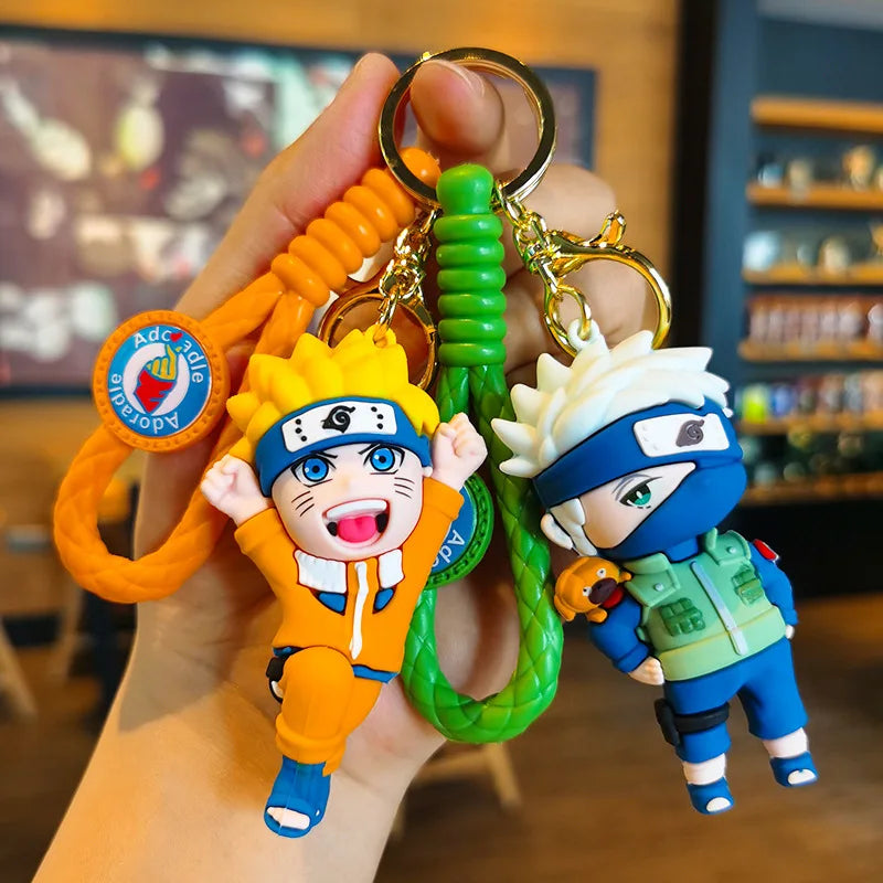 New Cute Japanese Anime Character Naruto 3D Keychain Couple Backpack Car Key Pendant Party Decoration Children's Gift