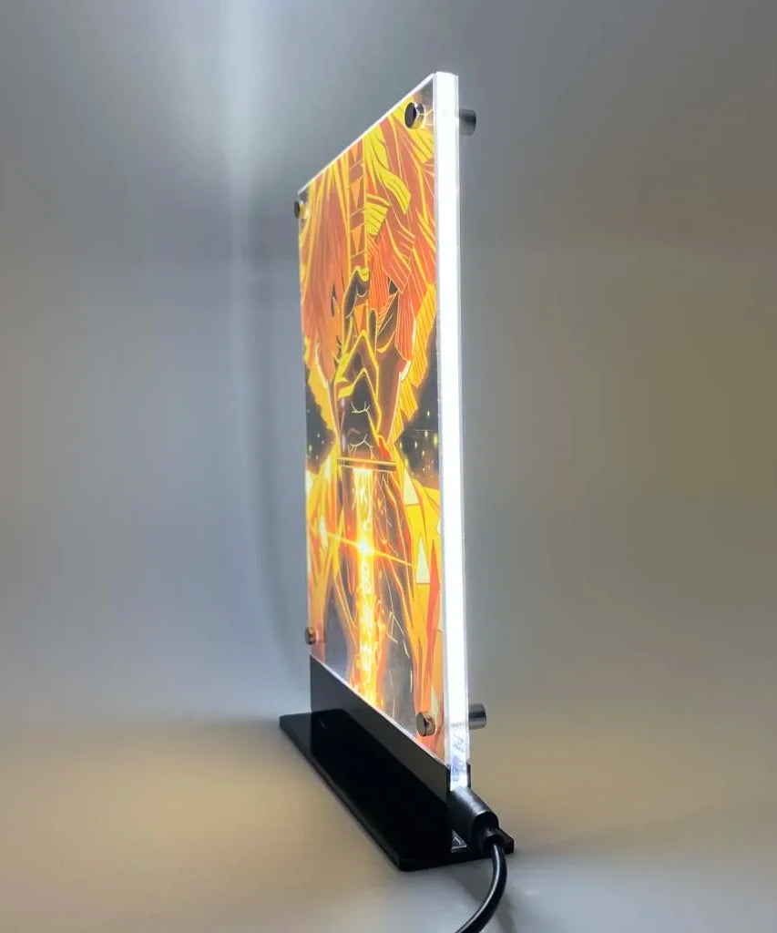 Led Backlit Poster Demon Slayer Anime Night Light Zenitsu Agatsuma for Bedroom Game Decor Table Lamps Led Sign Kimetsu no Yaiba