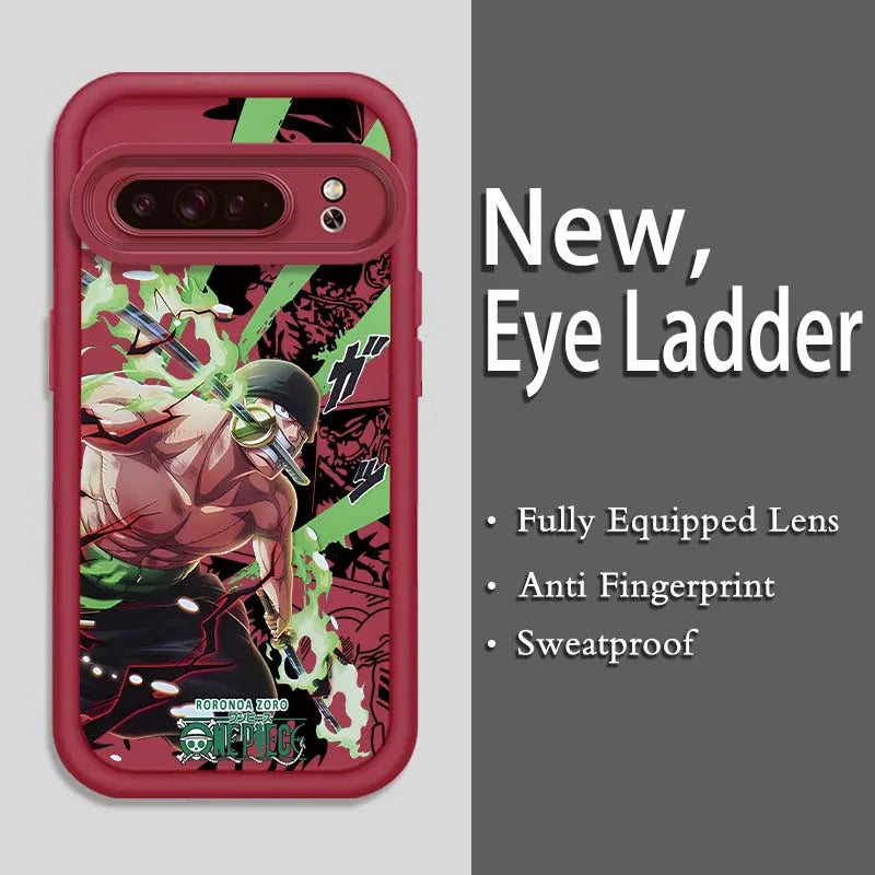 Anime Zoro One Piece Luffy Art Phone Case For Google Pixel 9 8A 8 7 7A Pro XL 5G Eye Ladder Soft TPU Shockproof Cover