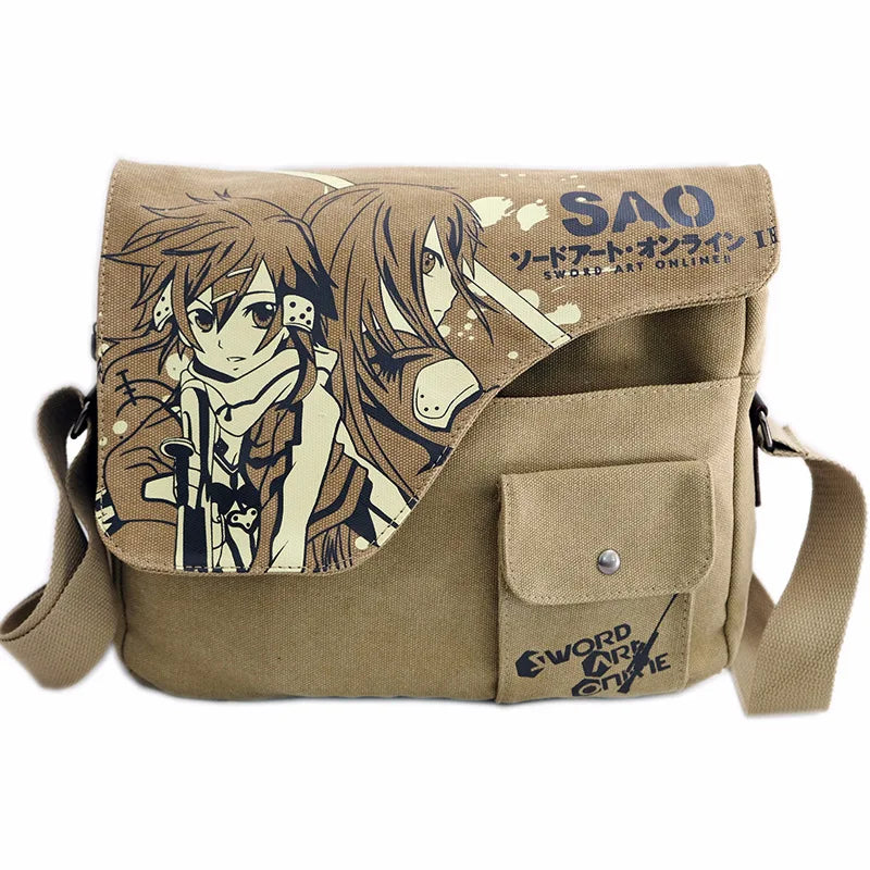 One Piece & Naruto Anime Crossbody Bag – Waterproof Canvas Shoulder Bag