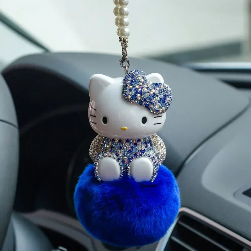 Hello Kitty Car Pendant Decoration Hanging Cat Ornament Automobile Rear View Mirror Accessories Gift Car Accessories