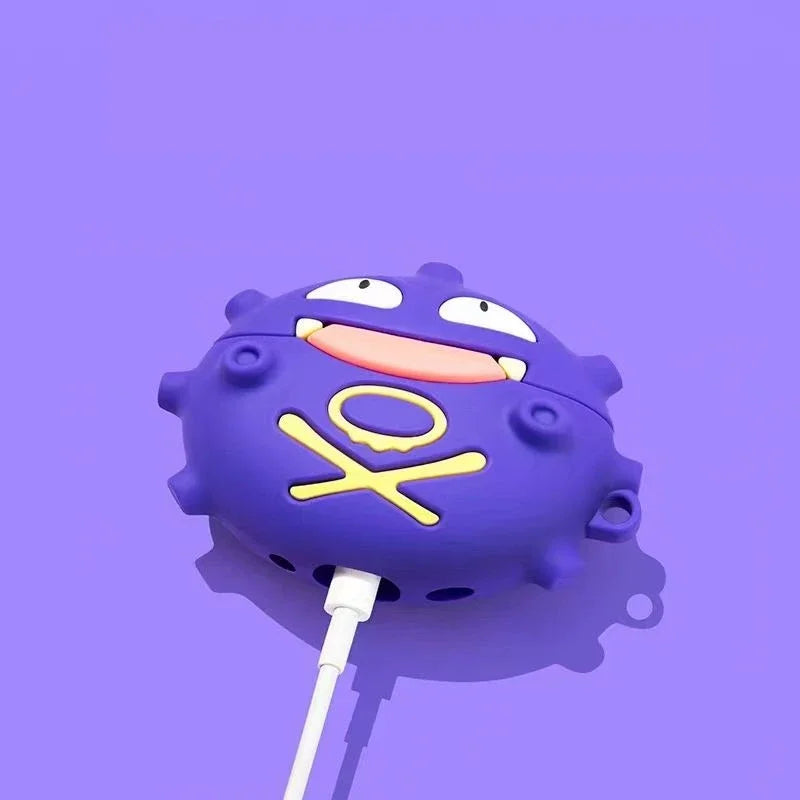 Koffing Pokémon AirPods Case – 3D Silicone Cover with Keychain for AirPods 1 2 3 & Pro