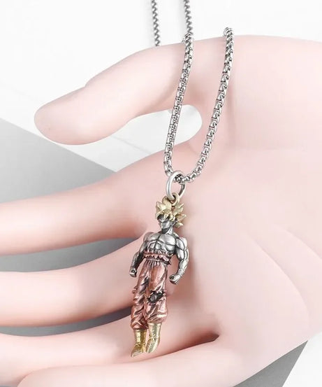 Dragon Ball Animation Peripheral Super Saiyan Goku Necklace Pendant Creative Couple Fashion Pendant Decorative Gift Wholesale
