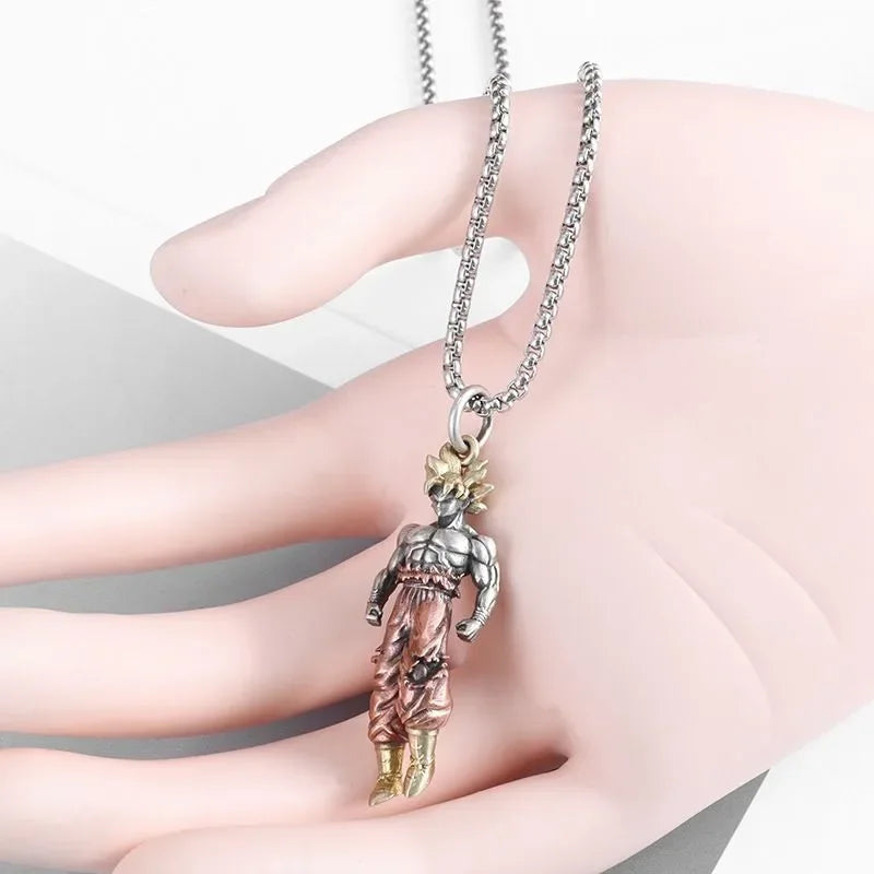 Dragon Ball Animation Peripheral Super Saiyan Goku Necklace Pendant Creative Couple Fashion Pendant Decorative Gift Wholesale
