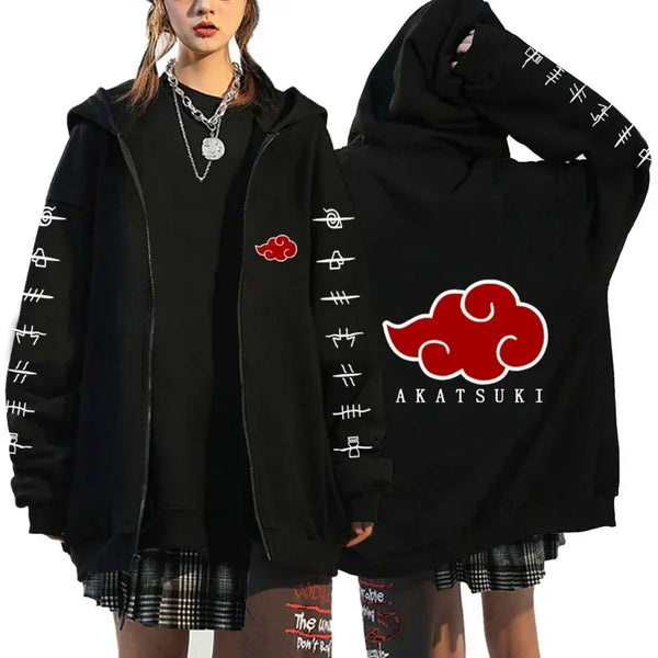 Naruto Anime Zip-Up Sportswear Hoodie – Men's & Women's Casual Spring Autumn Jacket
