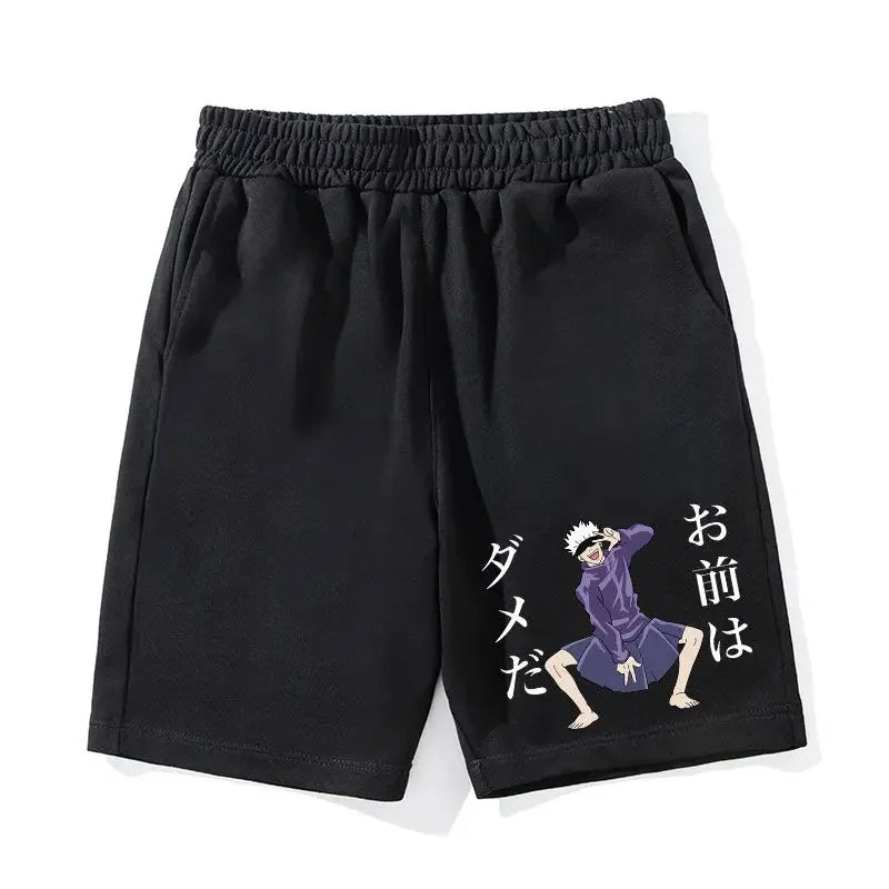Anime Jujutsu Kaisen Workout Gym Shorts for Men Quick Dry Breathable Casual Athletic Shorts with Pockets Summer Running Short