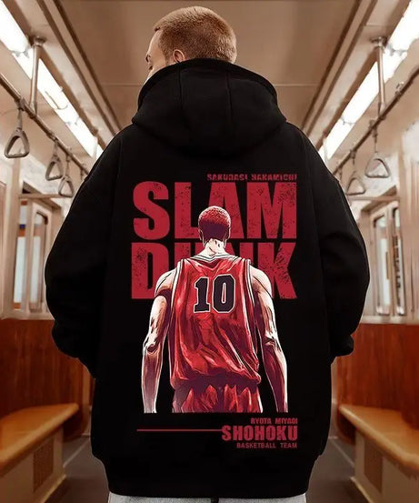 New Slam Dunk Kawaii Anime Sakuragi Hanamichi Hooded Sweatshirt Creative Loose Large Size Velvet Thickened Hoodie Gift Wholesale