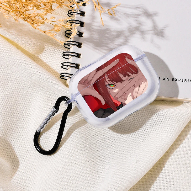 Anime Chainsaw Man power and meowy Soft silicone TPU Case For AirPods Pro 1 2 3 Clear Wireless Bluetooth Earphone Box