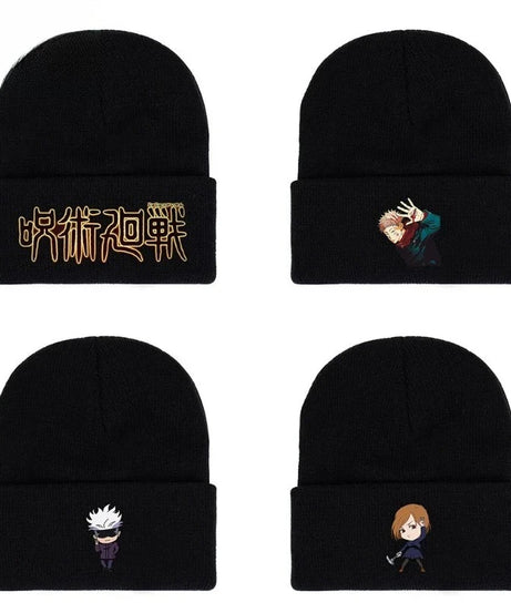 Anime Gojo Satoru Manga Kawaii Hat Autumn Winter Beanies Baggy Jujutsu Kaisen Anime Cat Men Women Knitted Hat