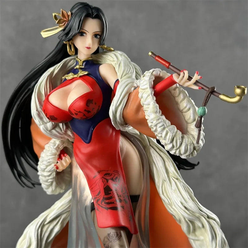 36cm One Piece Boa Hancock Chinese Style Cheongsam Anime Girl Figure Model Statue Boy Collection Desktop Decoration Ornament Toy