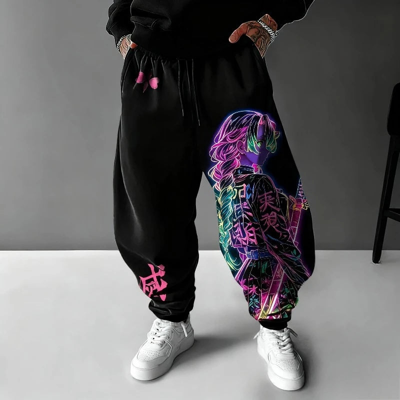 Demon Slayer Sweatpants Autumn/Winter New Men's and Women's Anime Print Harajuku Plus Size Y2K Casual Loose Sports Pants