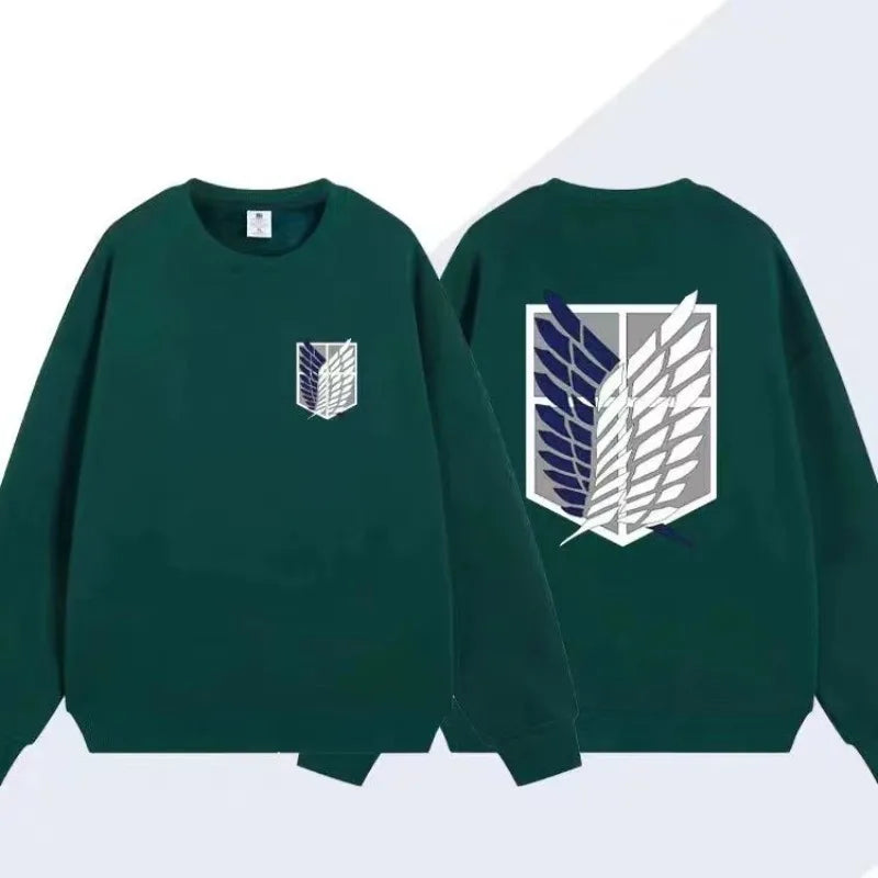 Attack on Titan animation peripheral kawaii new survey corps wings of freedom loose round neck clothes sweatshirt jacket gift