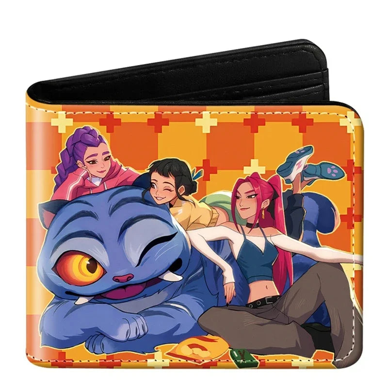 Devil Hunter Pu Anime Print Short Mini Wallet Rumi Mira Zoey Saja Boys Figure Change Storage Bag Birthday Gift