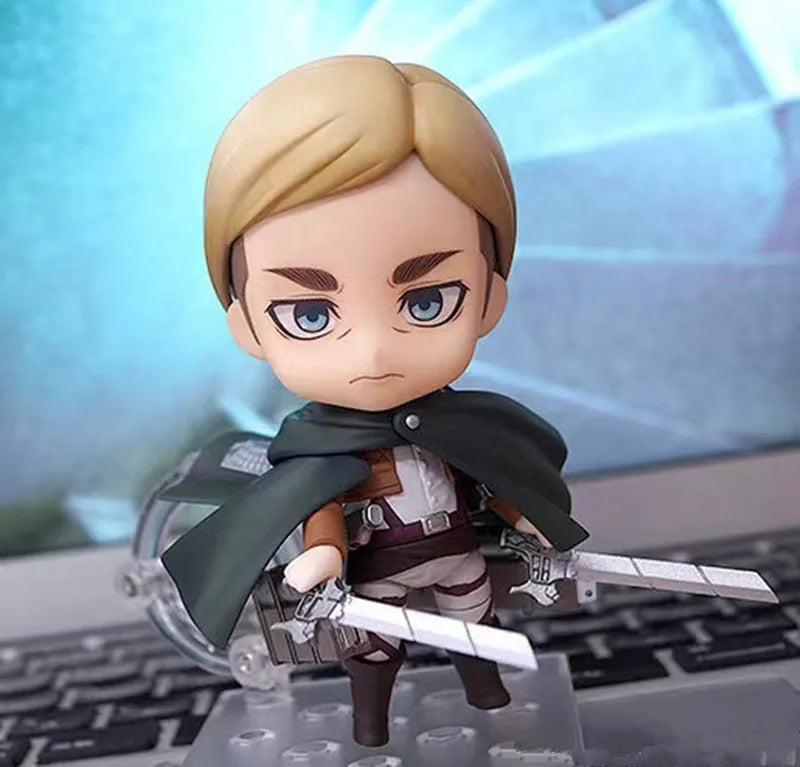 10cm Attack on Titan Erwin Smith Hange Zoe Anime Action Figure Toys Doll Collection Christmas Gift