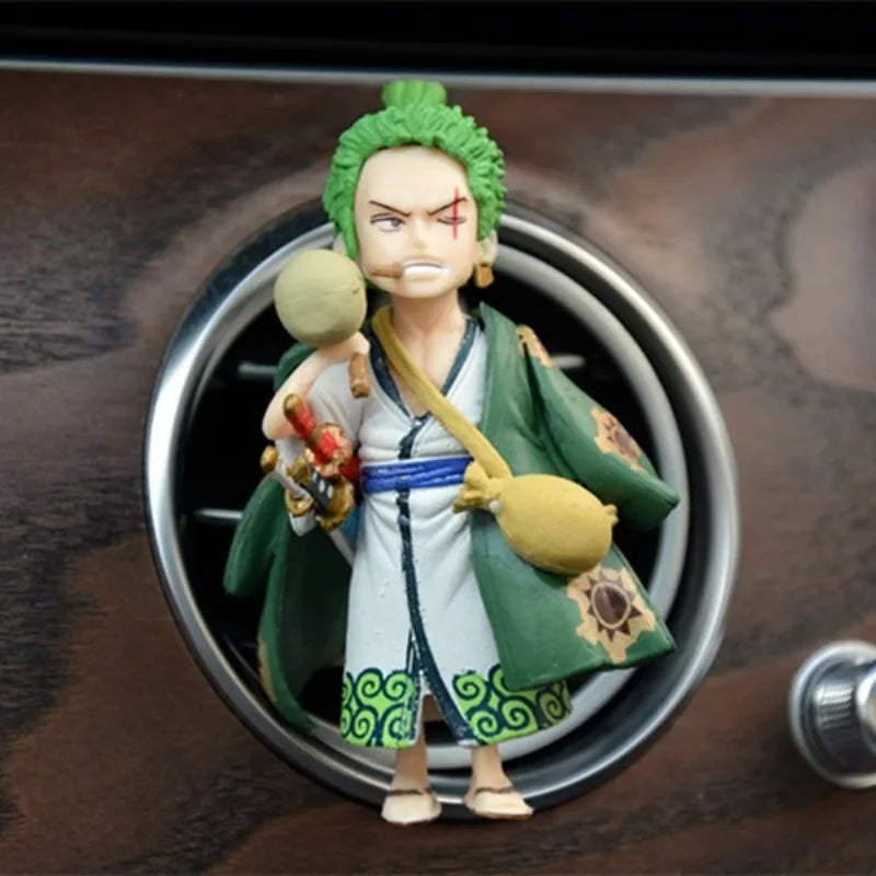 One Piece Car Air Outlet Perfume Clip Model Ornaments Luffy Captain Zoro Action Figures Auto Air Conditioning Port Decor