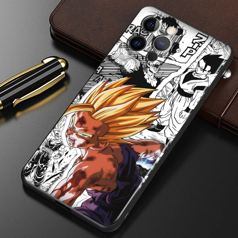 Manga D-Dragon Ball Z Art For iPhone 15 14 13 12 11 XS XR X 8 7 SE Pro Max Plus Mini Black Phone Case