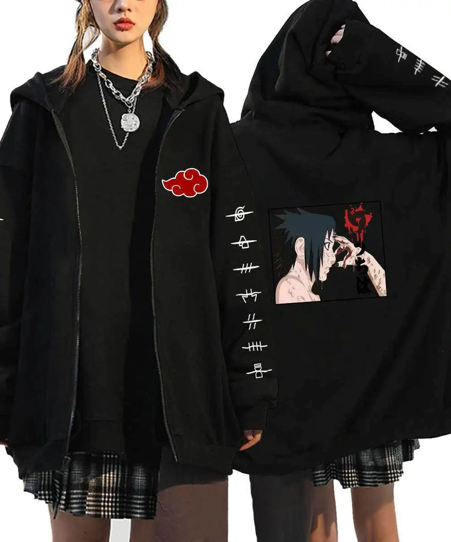 Autumn Zip Up Jacket Anime Naruto Figures Sweatshirt Men Women Plus Size Casual Clothing Harajuku Coat Halloween Gifts