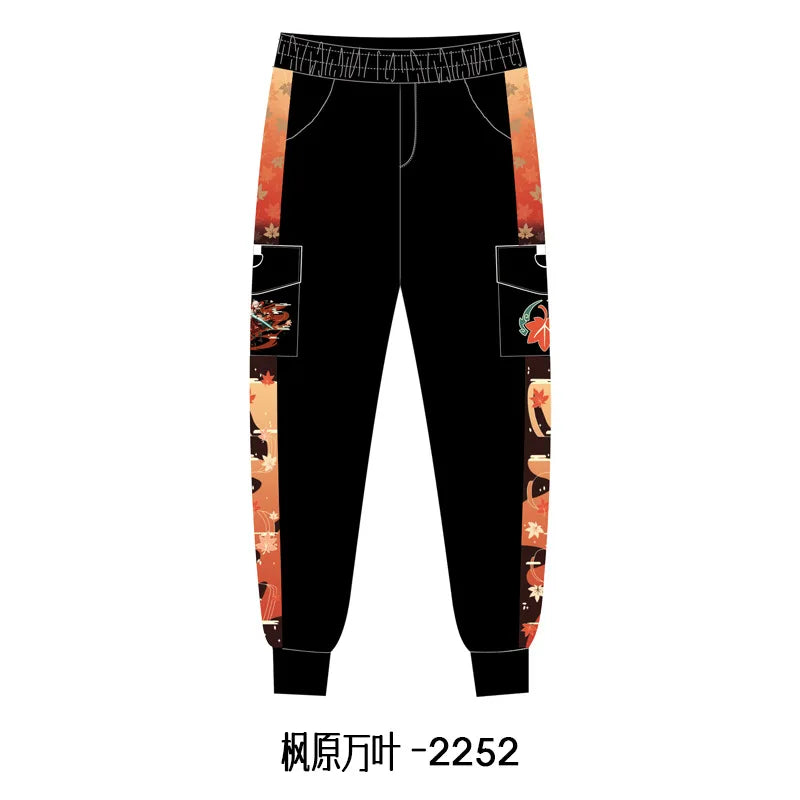 New Genshin Impact Cyno Xiao Zhongli Hu Tao Wanderer Kaedehara Kazuha Cosplay Costume Jogger Trouser Sport Gym Pants Tracksuit