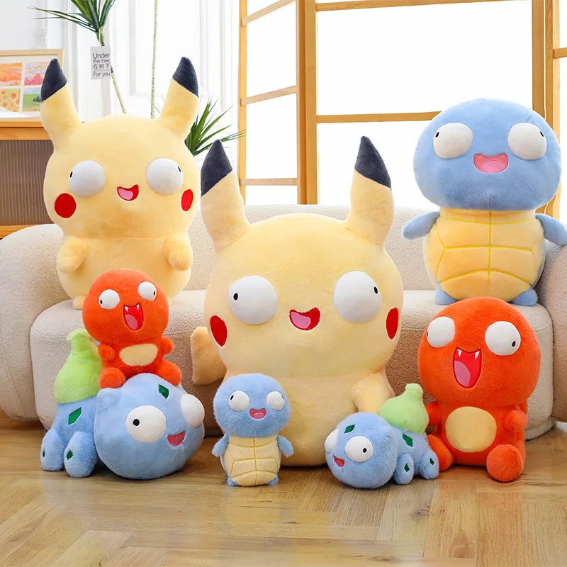 23cm Cute Pokemon Pikachu Charmander Squirtle Bulbasaur Plush Stuffed Toy Pillow Decor Birthday Gift Doll