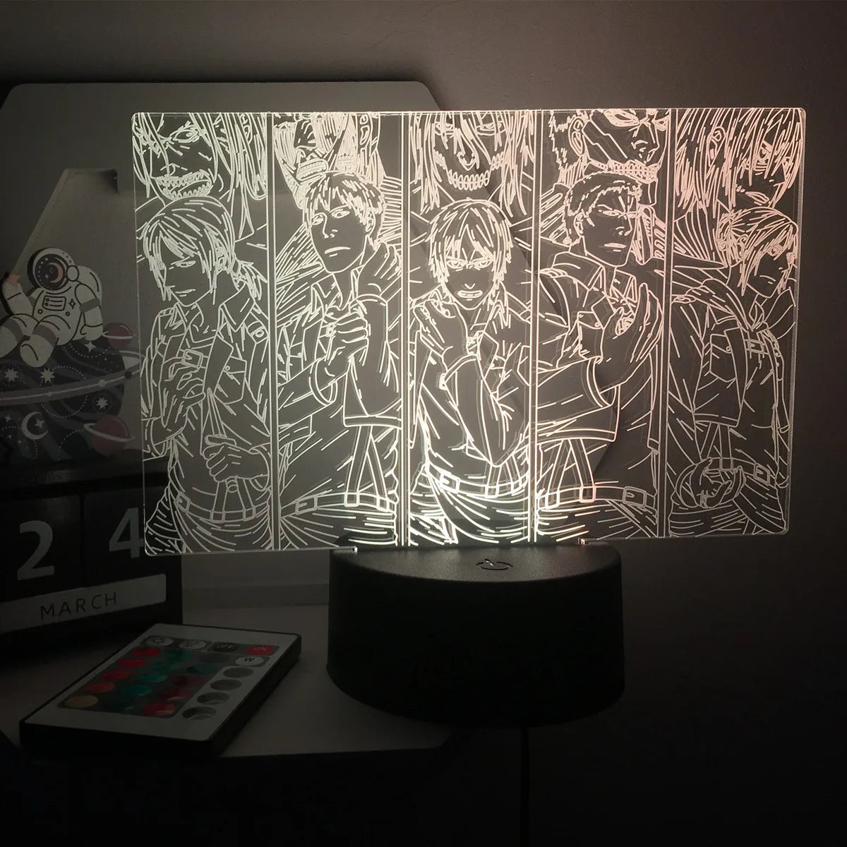 Anime 3D Lamp Attack on Titan Acrylic Luminous Stand Mikasa Ackerman Eren Yeager Action Figure For Kids Children Gifts